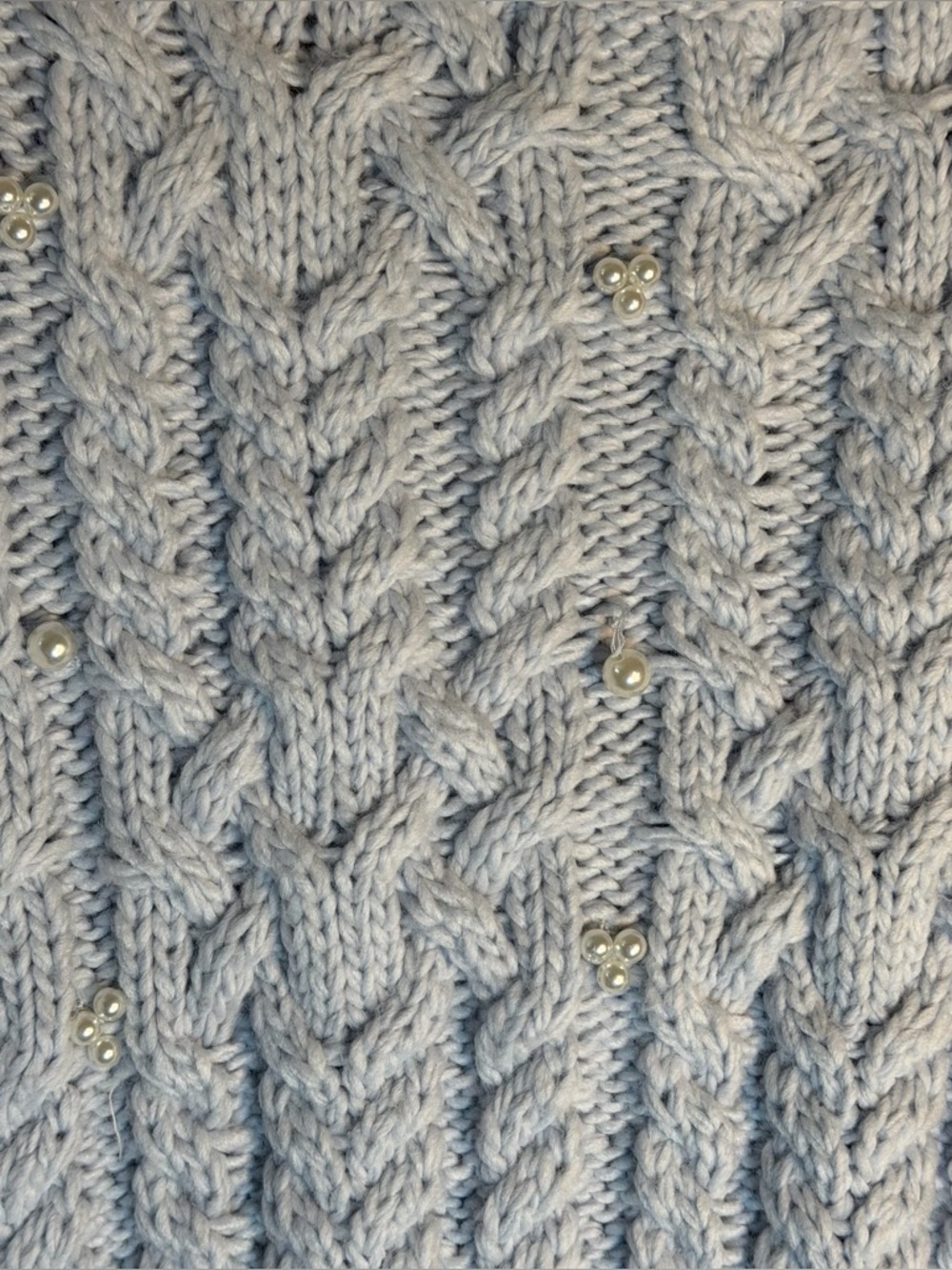 House of Harlow 1960  Cable Knit Pearl-Embellished Sweater - Picture 6 of 10